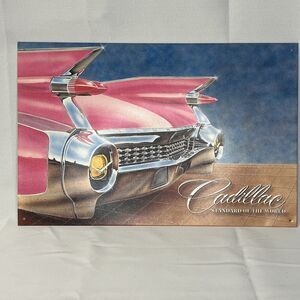 1950s Pink Cadillac Eldorado Rear Tail Lights Metal Tin Sign Classic Car Art